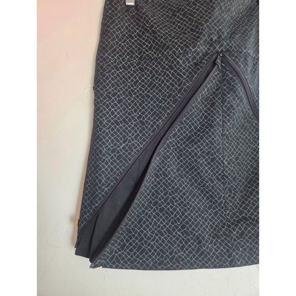 SKFK Skunkfunk Black w/Green Print Zipper Detail Cotton Athletic Skirt size 36 - Picture 6 of 9